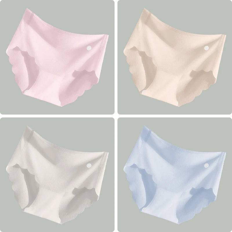4PCS Ultra-thin Ice Silk Seamless Women's Panties
