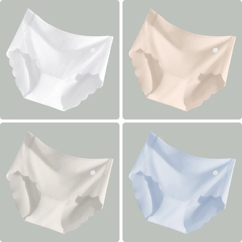 4PCS Ultra-thin Ice Silk Seamless Women's Panties