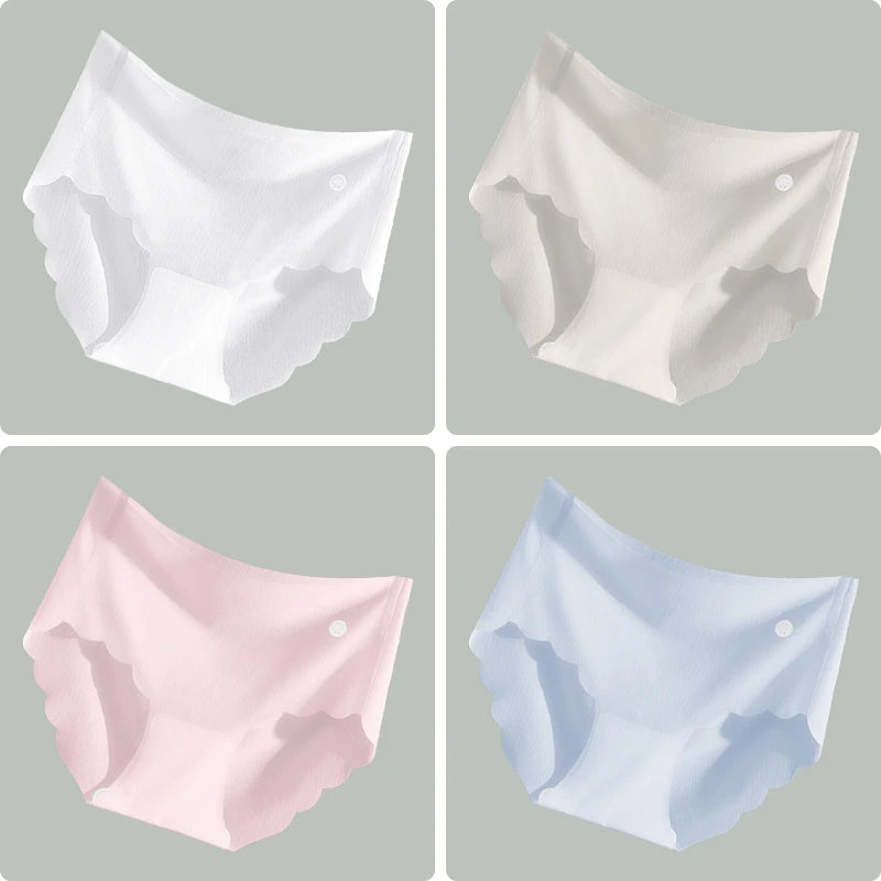 4PCS Ultra-thin Ice Silk Seamless Women's Panties