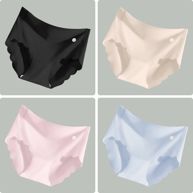 4PCS Ultra-thin Ice Silk Seamless Women's Panties