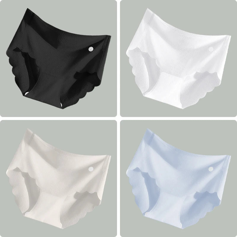 4PCS Ultra-thin Ice Silk Seamless Women's Panties