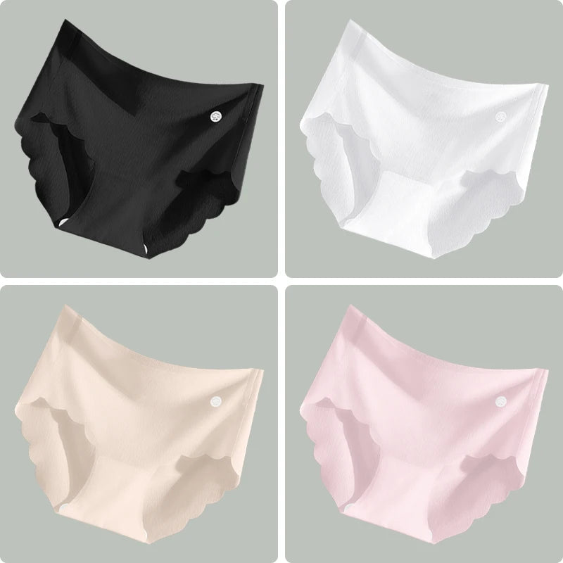 4PCS Ultra-thin Ice Silk Seamless Women's Panties