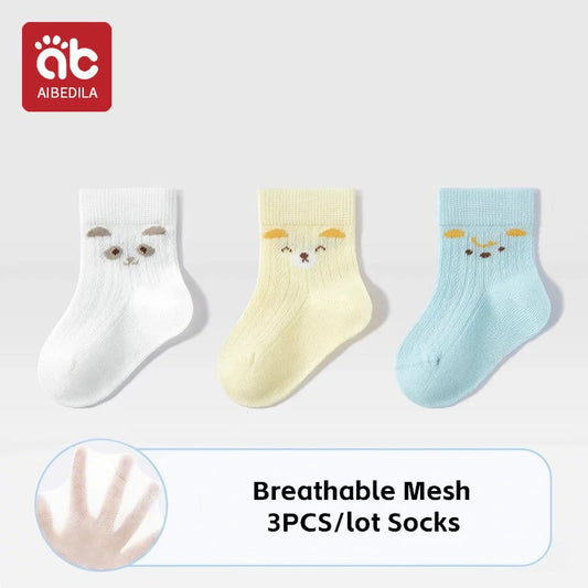 AIBEDILA Non-Slip Kids Socks – 3 Pairs for 0-3 Years