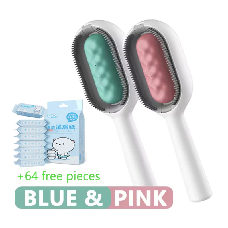 3-in-1 Cat Brush for Long Hair Removal