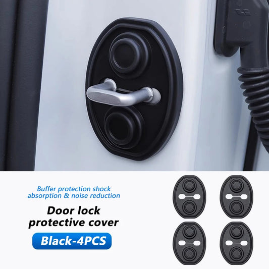 SEAMETAL 4pcs Silicone Car Door Lock Buckle Mute Cushion