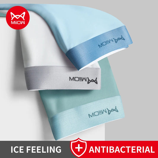 Miiow 3Pcs Ice Silk Men Boxer Shorts