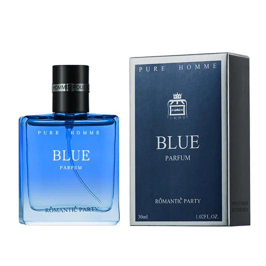 Man Perfumes Classic Pure BLUE Black EAU DE PARFUM with Pheromones - Azure Fragrance Body Spray for Men