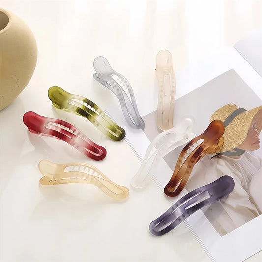 Acrylic Matte Duckbill Hair Claws and Barrettes - Stylish Hair Accessories for Women