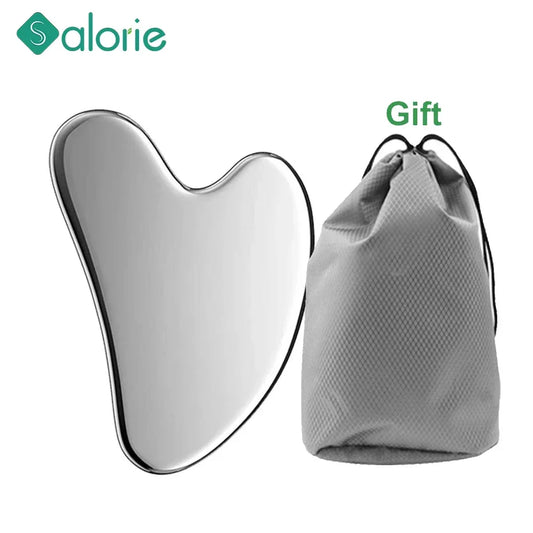 Stainless Steel Gua Sha Board for Face and Body Massage - Facial Scraping Plate and Spa Scraper