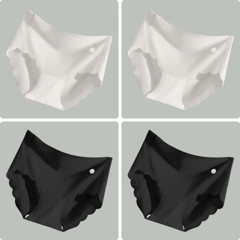 4PCS Ultra-thin Ice Silk Seamless Women's Panties