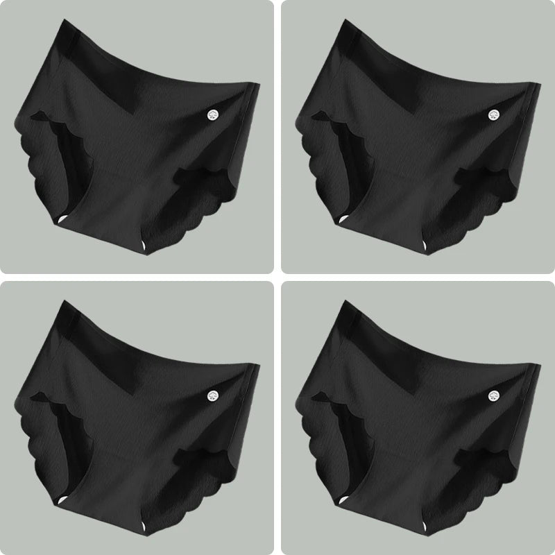 4PCS Ultra-thin Ice Silk Seamless Women's Panties