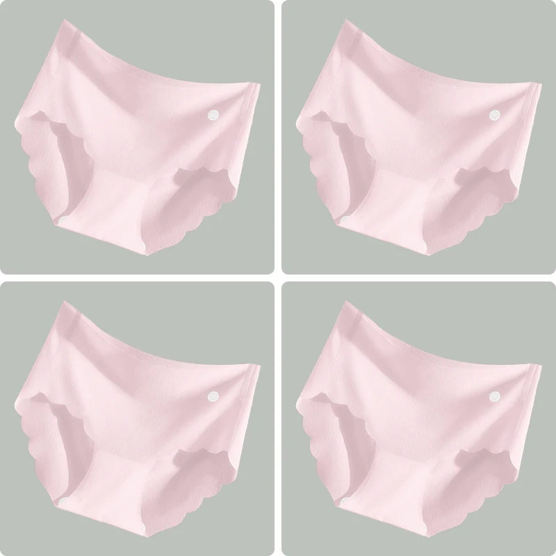 4PCS Ultra-thin Ice Silk Seamless Women's Panties