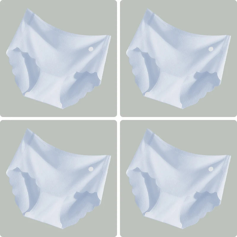 4PCS Ultra-thin Ice Silk Seamless Women's Panties