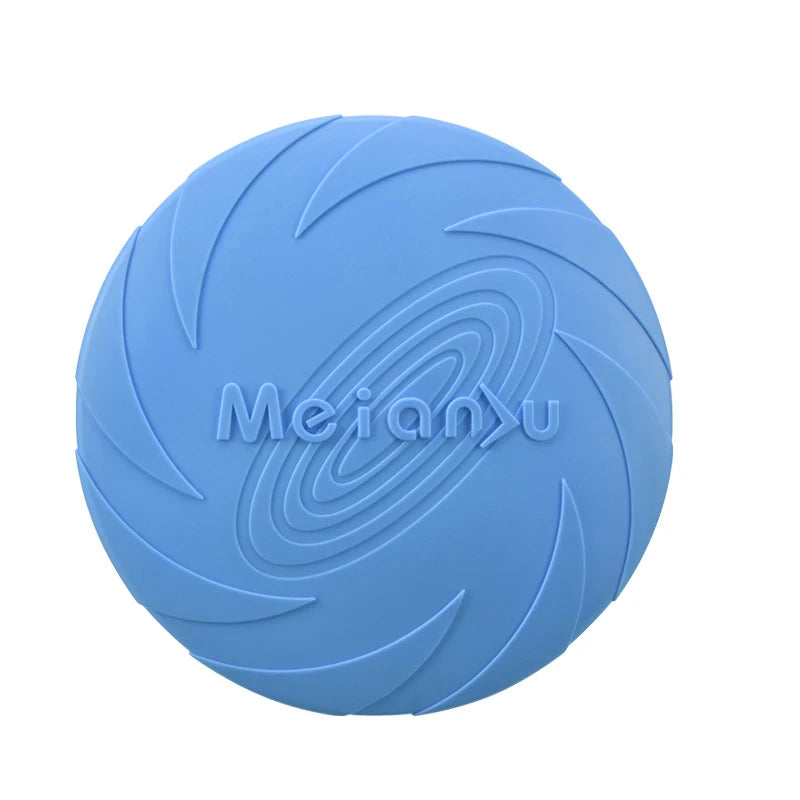 Silicone Flying Disc Dog Toy - Multicolor, Durable Chew Toy for Outdoor Fun
