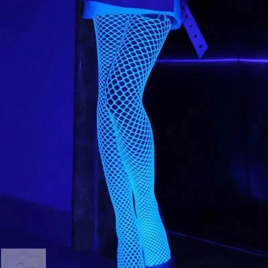 Night Fluorescent Women's Long Socks Fishnet Body Stockings Curve Lingerie
