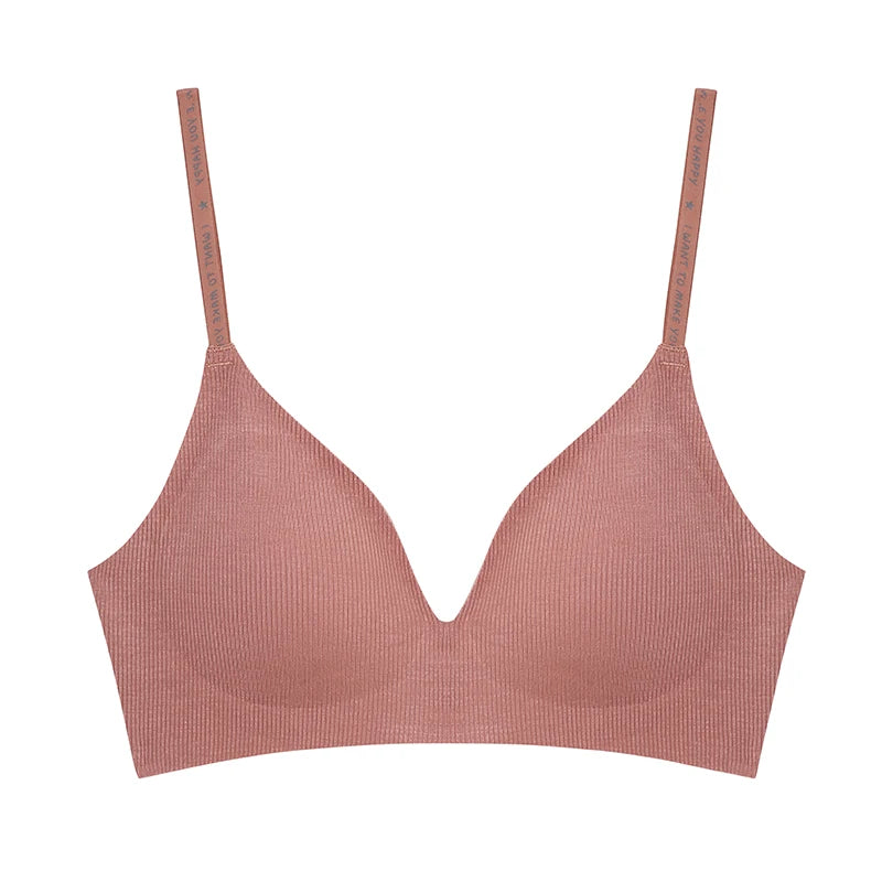 FINETOO Women Wireless Deep V Padded Bralette