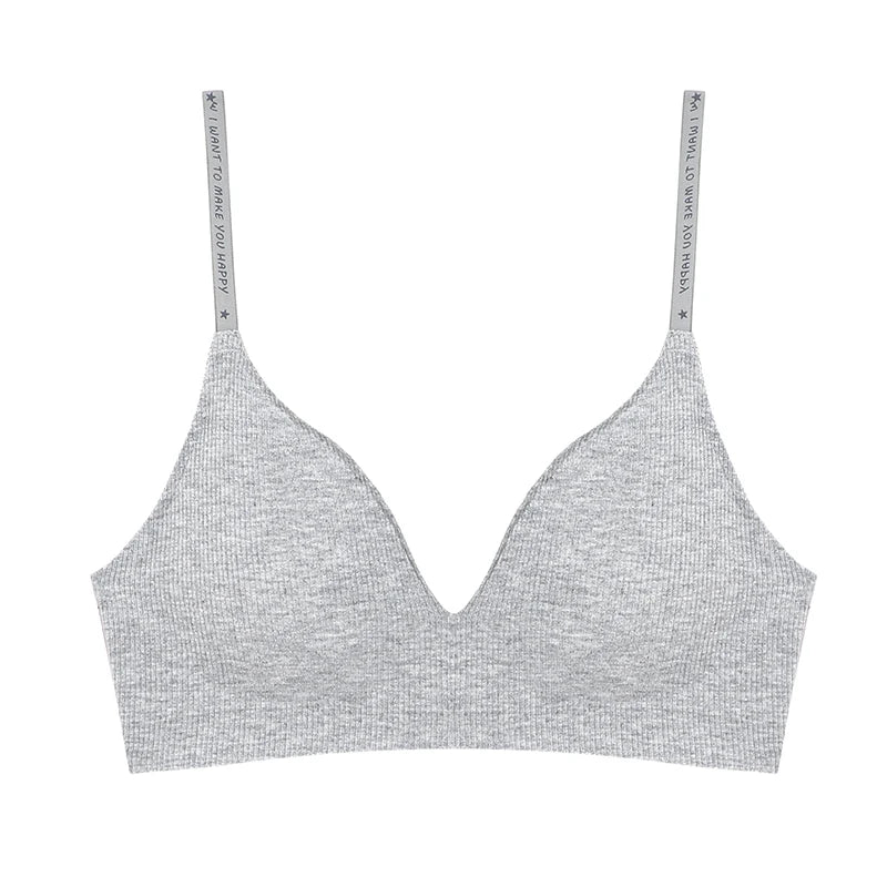 FINETOO Women Wireless Deep V Padded Bralette