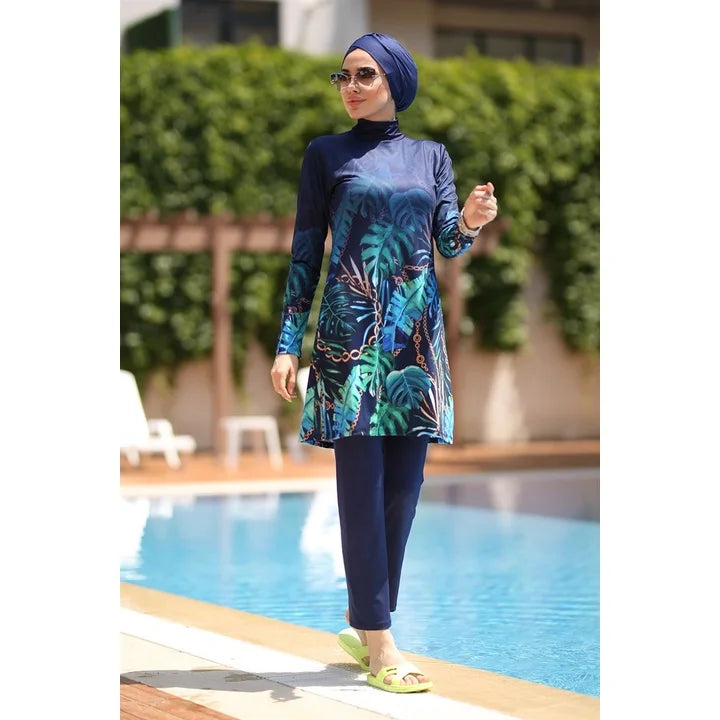 Plus Size Long-Sleeve Modest Burkini Cover-Up