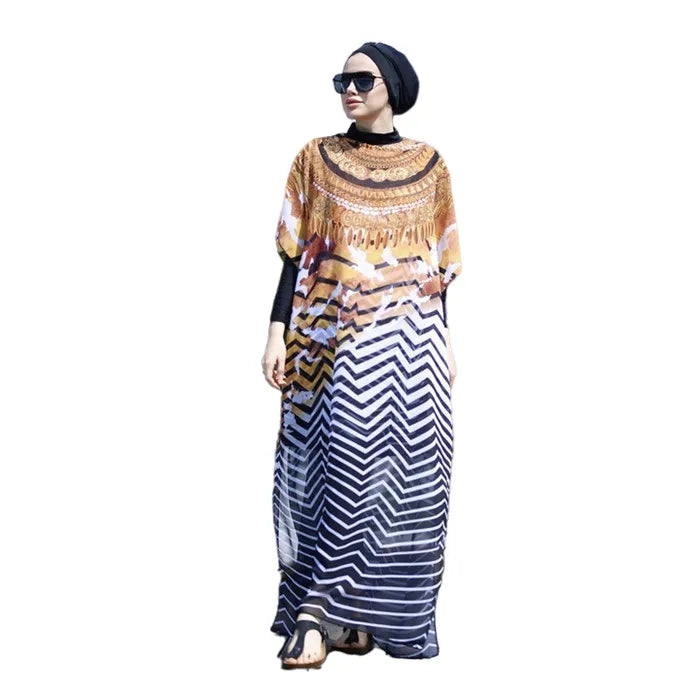 Plus Size Long-Sleeve Modest Burkini Cover-Up