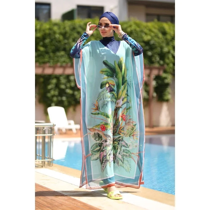 Plus Size Long-Sleeve Modest Burkini Cover-Up