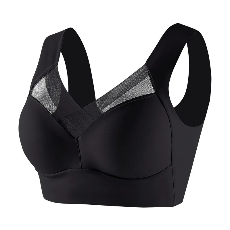 Women Seamless Plus Size Lace Push Up Sports Bra