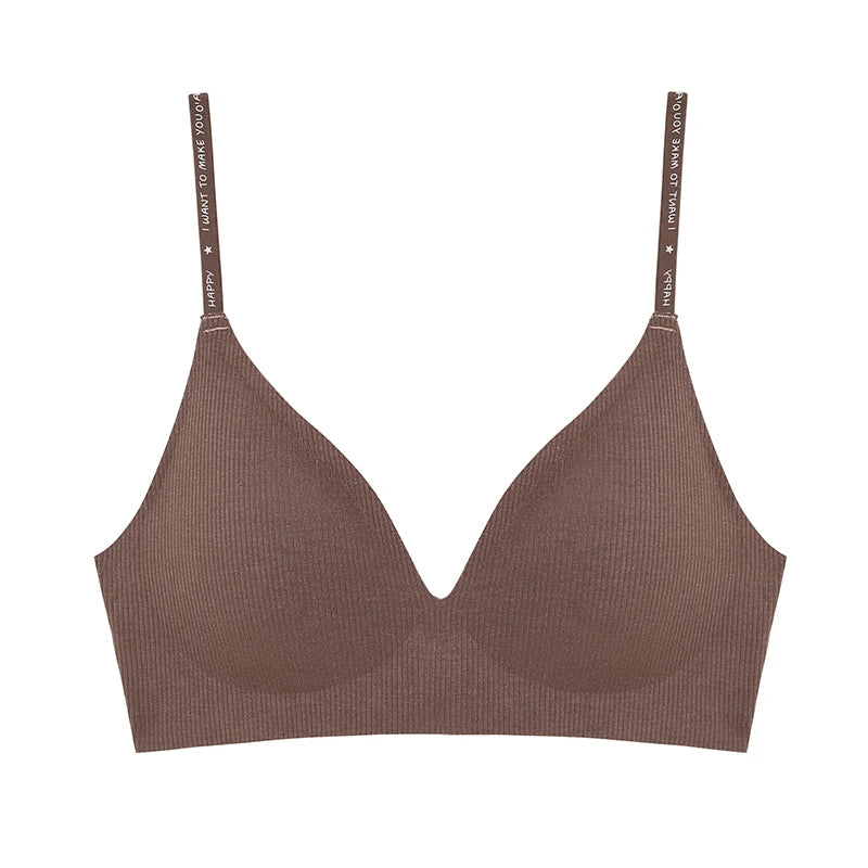 FINETOO Women Wireless Deep V Padded Bralette
