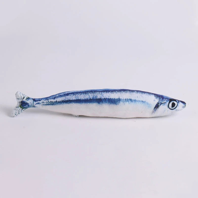 Simulation Fish Cat Chew Plush Toys
