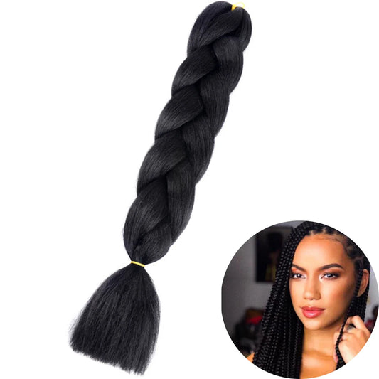 24" Synthetic Yaki Braids Hair - Ombre Kanekalon Jumbo Braid Hair Extensions for Women