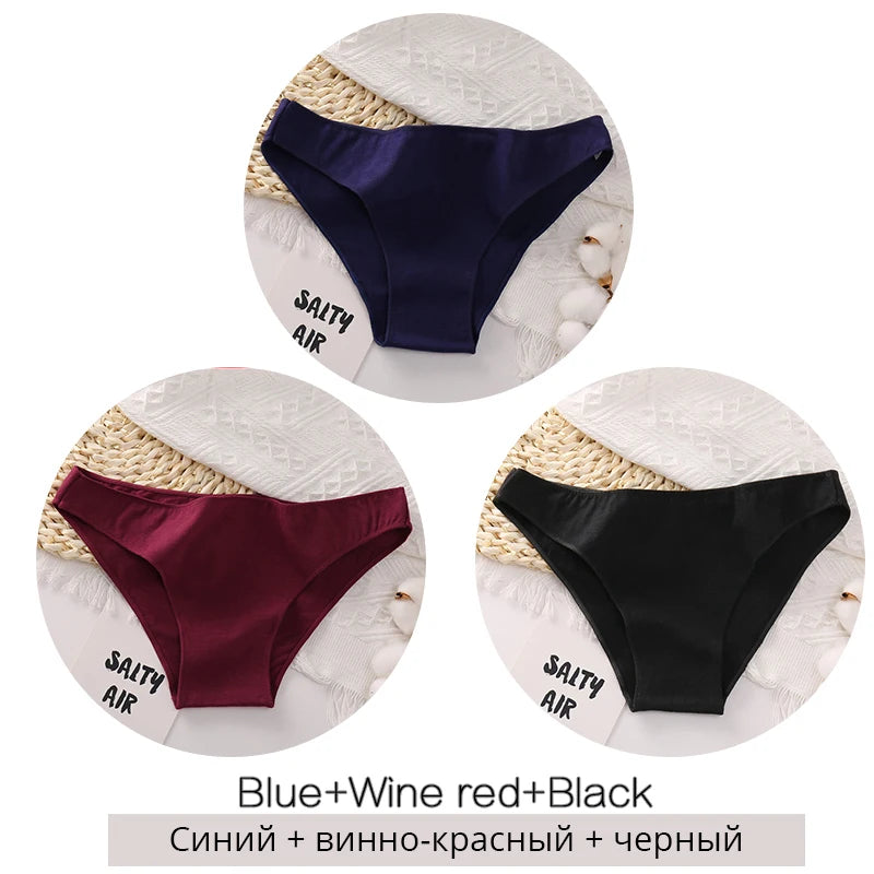 FINETOO M-2XL Women Cotton Underwear 3Pcs/set