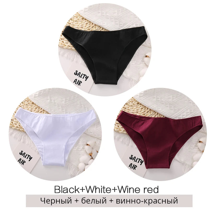 FINETOO M-2XL Women Cotton Underwear 3Pcs/set