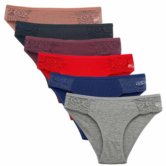 5 PCS/SET Low Rise Ladies Sexy Lace Panty Underpants for Women