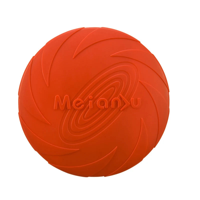 Silicone Flying Disc Dog Toy - Multicolor, Durable Chew Toy for Outdoor Fun