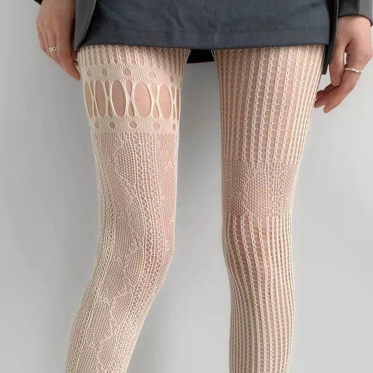 Hollow Out Mesh Lace Fishnet Pantyhose - Japanese Lolita Style Tights for Spring & Summer