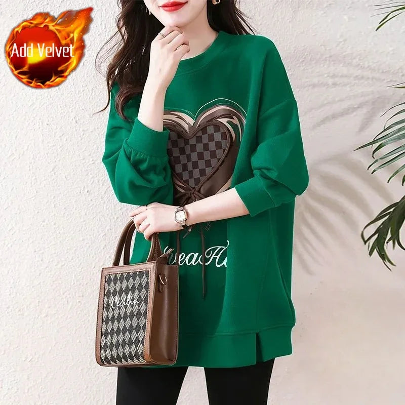 Green Baggy Sweatshirt for Women
