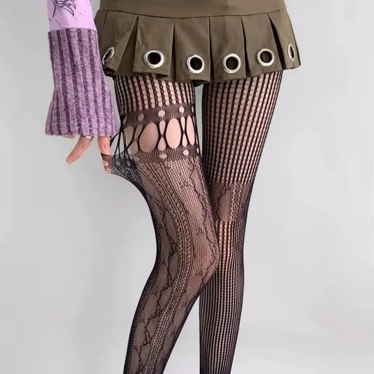 Hollow Out Mesh Lace Fishnet Pantyhose - Japanese Lolita Style Tights for Spring & Summer