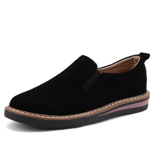 WOIZGIC Women's Genuine Cow Suede Flats