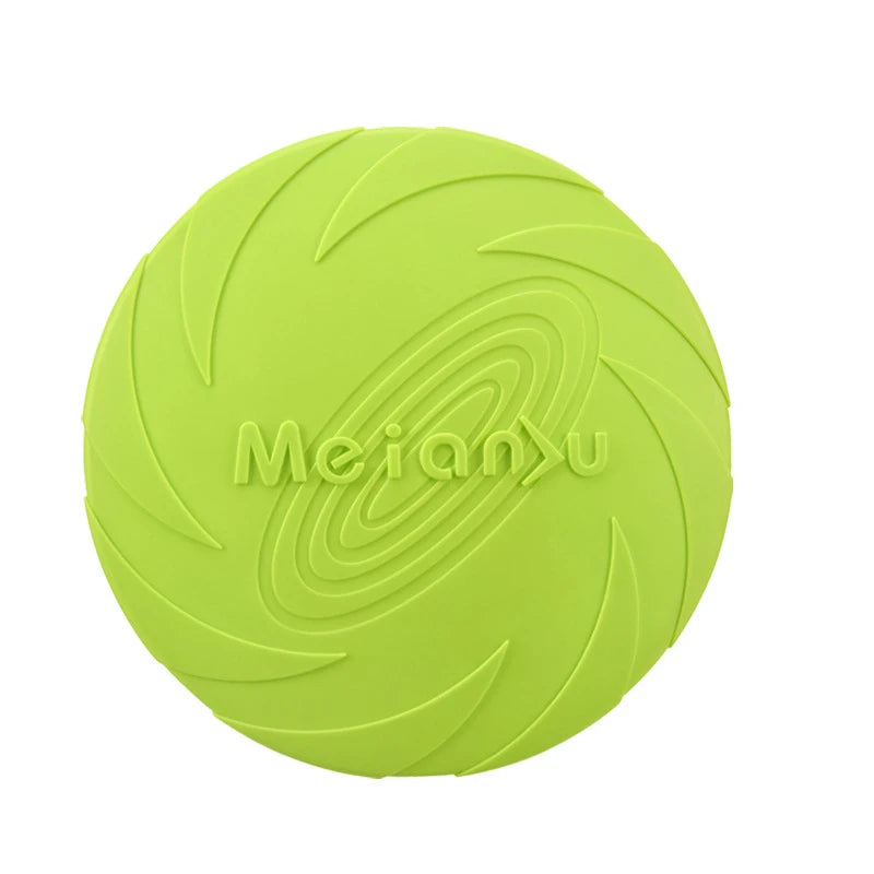 Silicone Flying Disc Dog Toy - Multicolor, Durable Chew Toy for Outdoor Fun