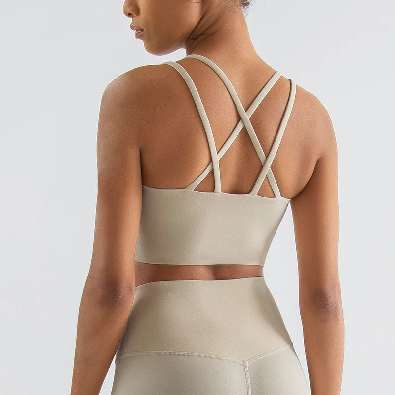 SOISOU New Nylon Top Women Sports Bra