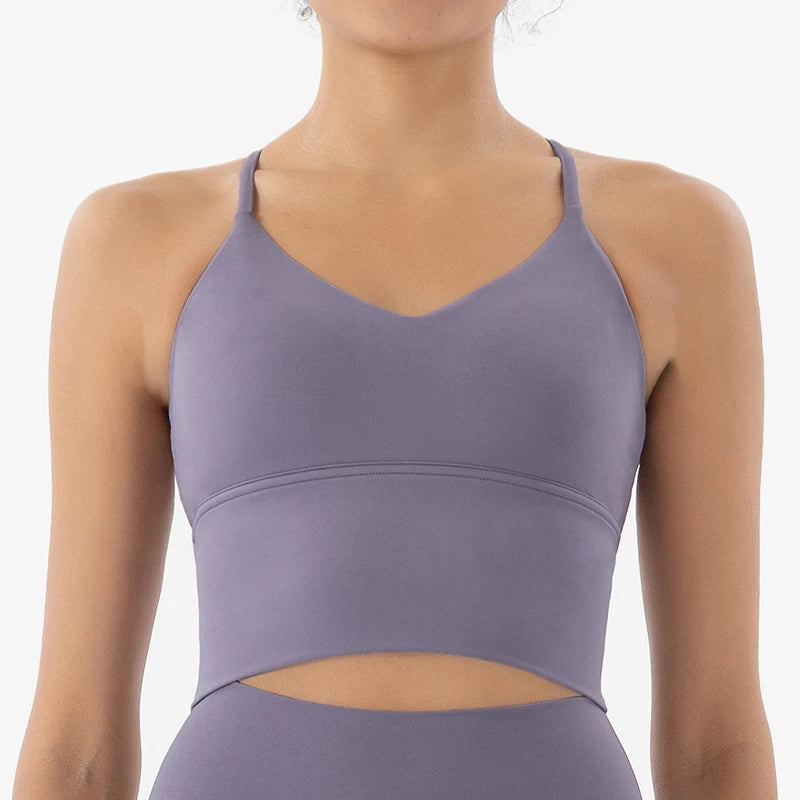SOISOU S-XL Nylon Sports Bra Top - Breathable Bralette for Active Women