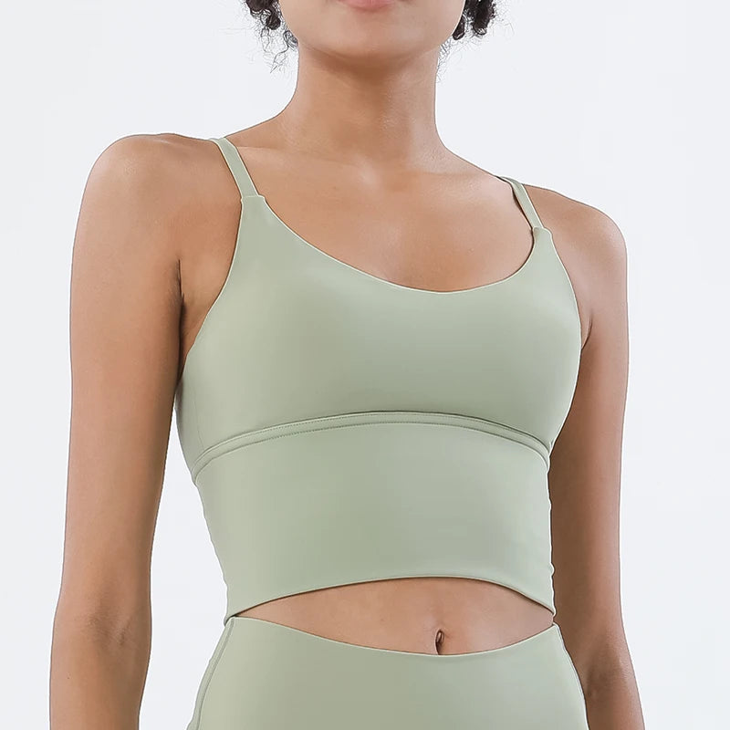 SOISOU S-XL Nylon Sports Bra Top - Breathable Bralette for Active Women