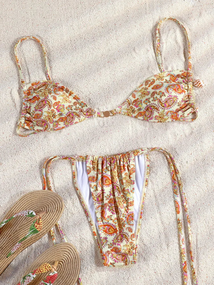 ZRTAK Push-Up Bikini Set – Printed or Solid Two-Piece Swimwear for Women