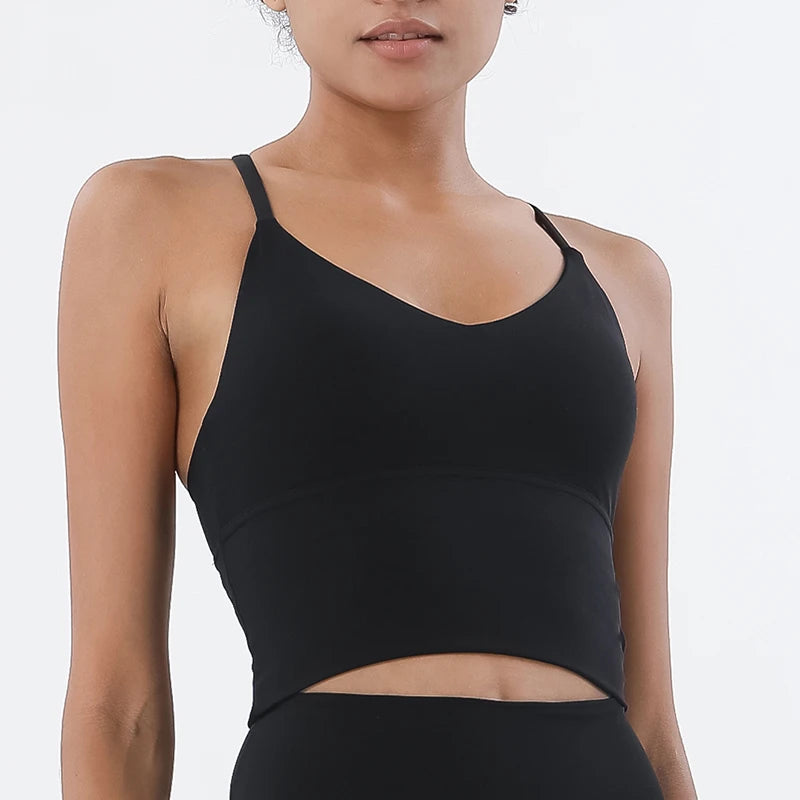 SOISOU S-XL Nylon Sports Bra Top - Breathable Bralette for Active Women