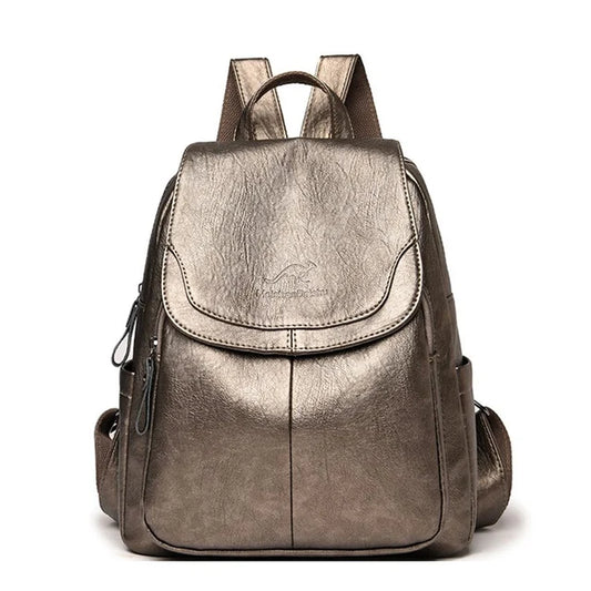 Stylish Large Capacity Leather Backpack Purse for Women