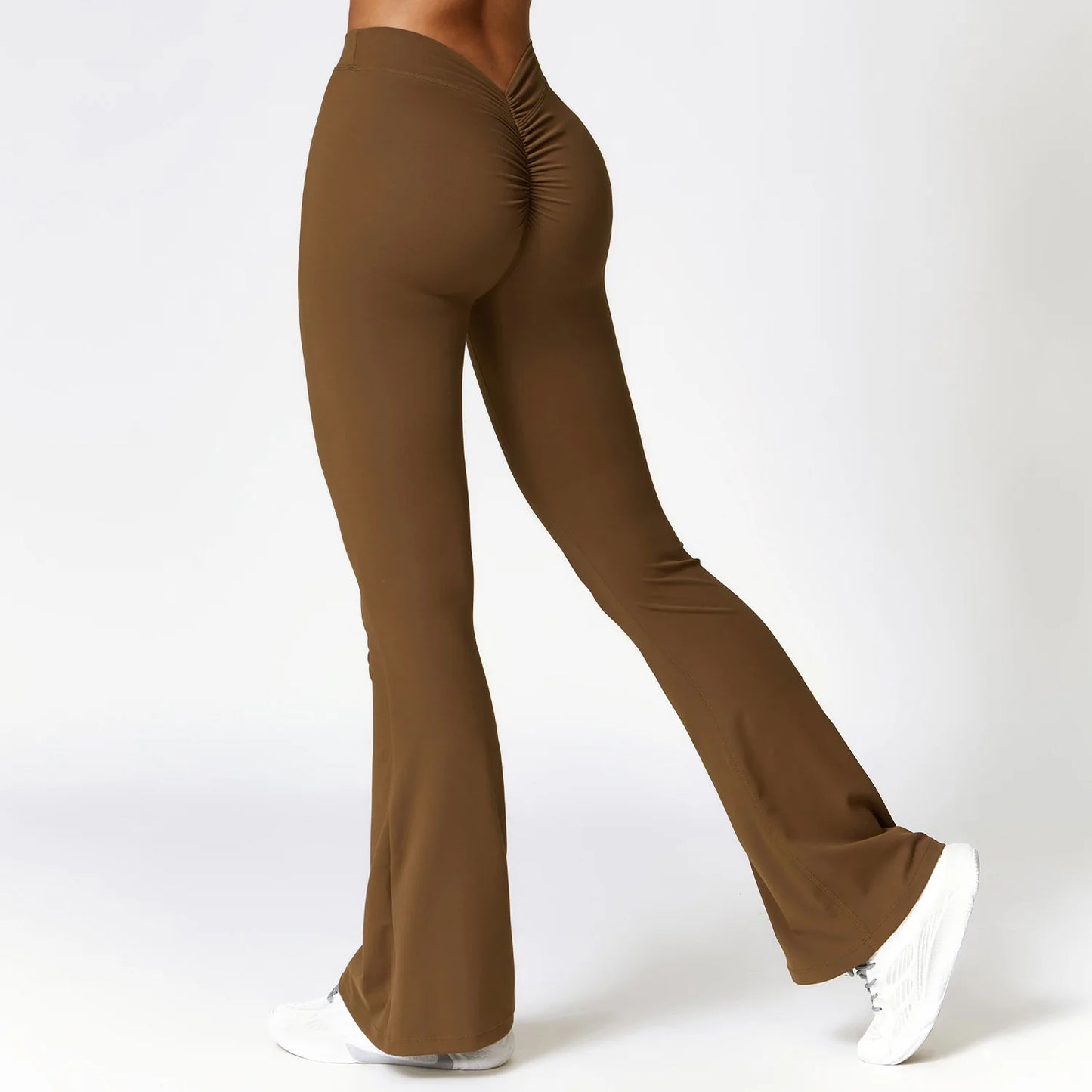 V Back Scrunch Flares Leggings for Women - High Waist Yoga Pants for Gym & Fitness
