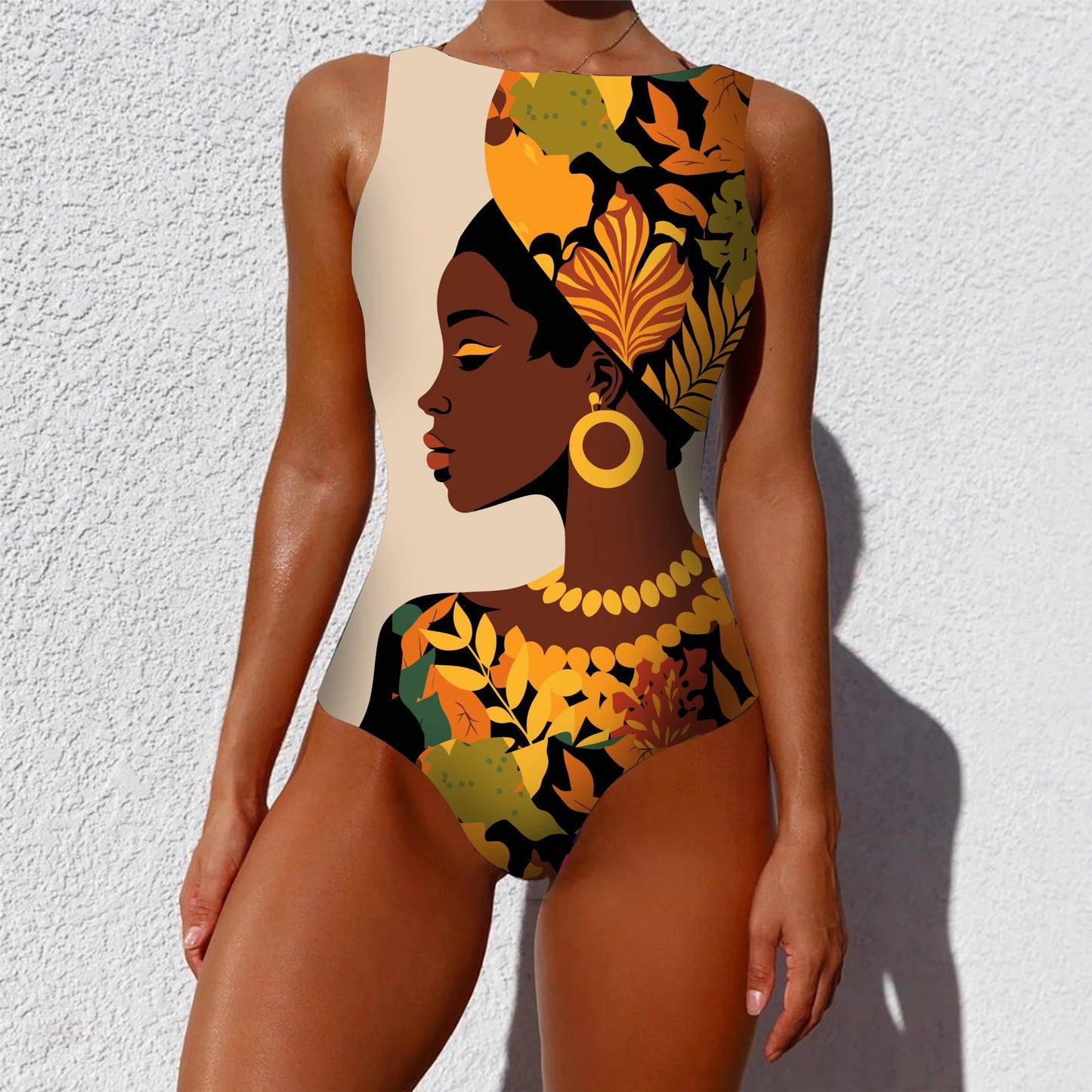 Capri Bloom Lace-Up One-Piece – Push-Up Floral Swimsuit for Women