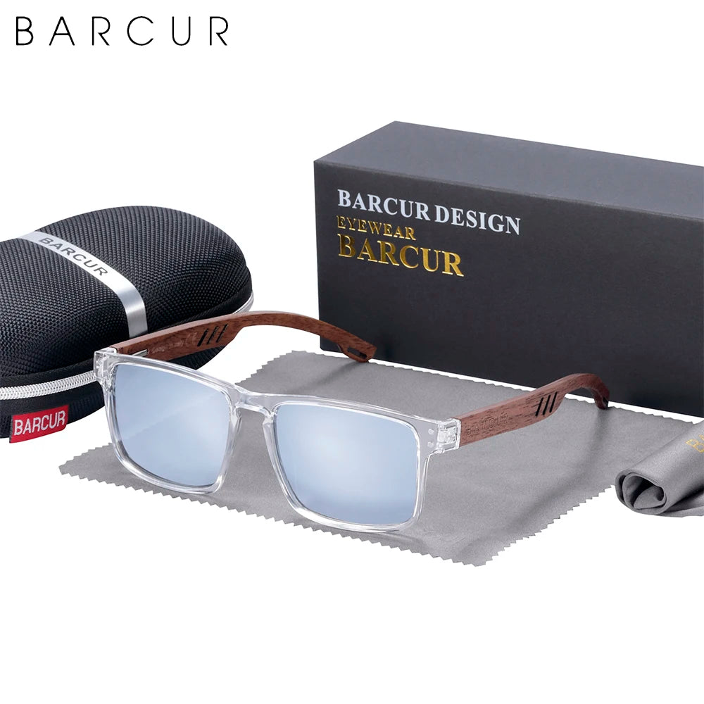 BARCUR Walnut Wood Polarized Sunglasses – Designer UV400 Unisex Shades