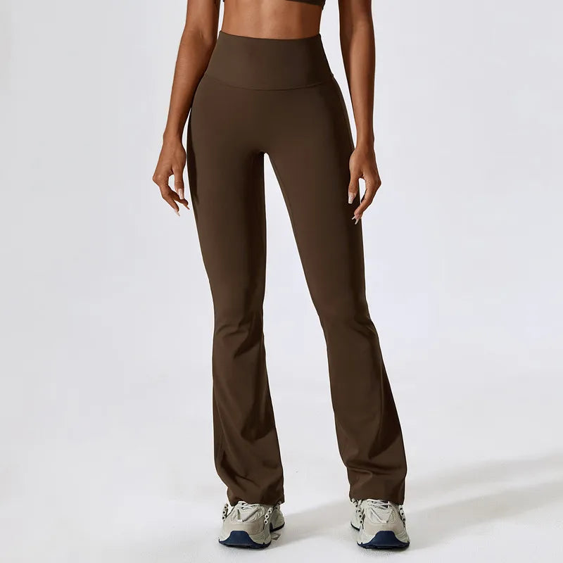 Naked Feeling High-Waist Flared Leggings – Push-Up Breathable Yoga & Fitness Pants for Women