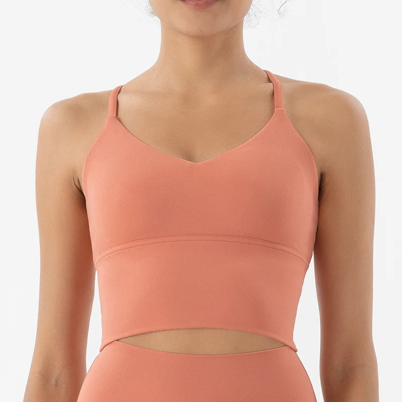 SOISOU S-XL Nylon Sports Bra Top - Breathable Bralette for Active Women
