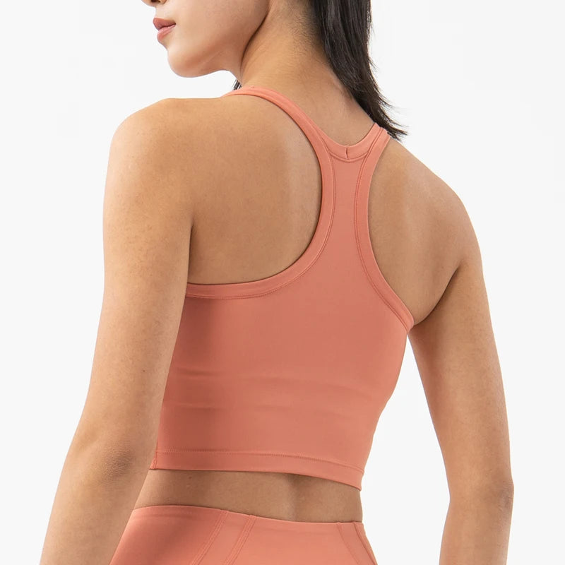 SOISOU Nylon Gym Bra Sports Top for Women - Breathable Yoga & Fitness Support