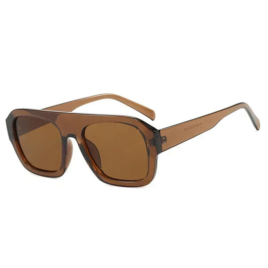 JNPCXI Fashion Square Sunglasses – Retro Leopard & Tea Candy Gradient UV400 Unisex Punk Shades